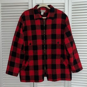 Coldwater Creek wool blend full zip shirt jacket